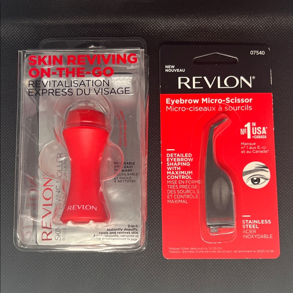🔖 Revlon Red Skin Reviving Roller and Black Eyebrow Micro-Scissor